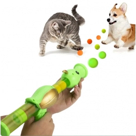 Interactive Cat Toy Ball Pea Aerodynamic Shooter Cats Game Dogs Soft Bomb Launcher Kitten Toys Launch Training Children Pet Gift