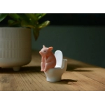 Cute Pig Sitting on Toilet Animal Pig PVC Model Action Figure Decoration Mini Kawaii Toy for Kids Children's Gift Home Decor