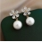 Korean Delicate Crystal Zircon Flower Pearl Stud Earrings For Women Elegant Temperament Wedding Earring Girls Fashion Jewelry