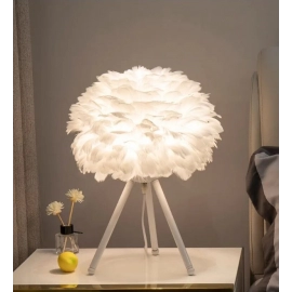 Feather Bedroom Table Lamp Modern Bedside Lamp Living Room Coffee Shop Wedding Christmas Decoration Romantic Goose Feather Lamp