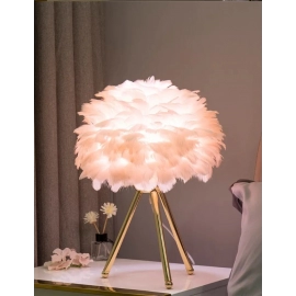 Feather Bedroom Table Lamp Modern Bedside Lamp Living Room Coffee Shop Wedding Christmas Decoration Romantic Goose Feather Lamp