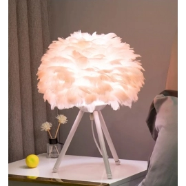 Feather Bedroom Table Lamp Modern Bedside Lamp Living Room Coffee Shop Wedding Christmas Decoration Romantic Goose Feather Lamp